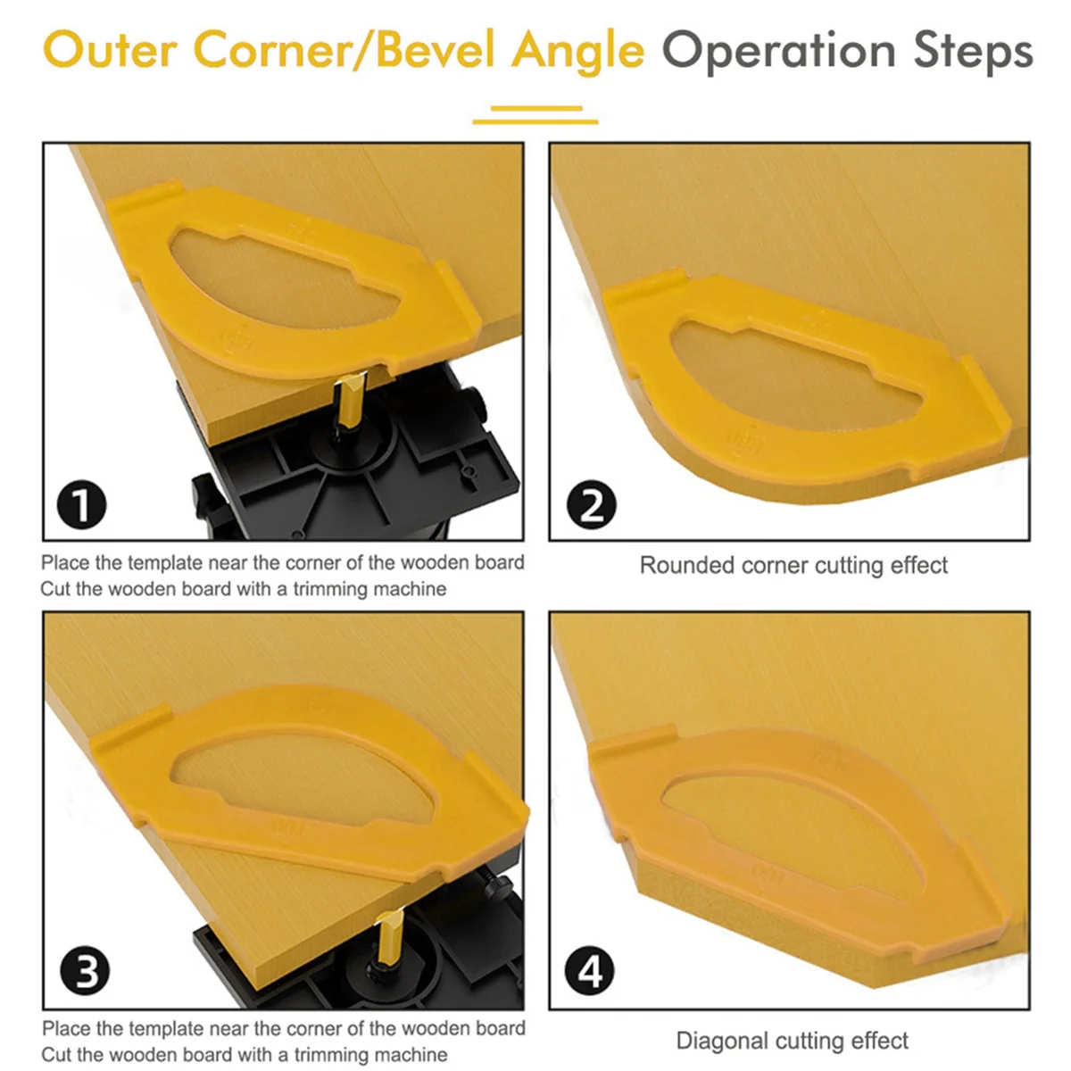 ABNJ Woodworking Half-Round Quick Locator Straight Bevel R Angle Arc Woodworking Trimming Machine Half-Round Straight Bevel A