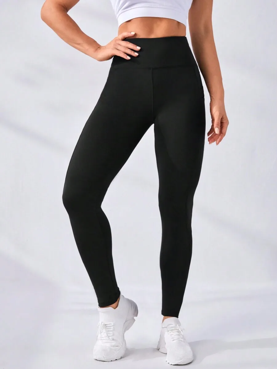 

High Waist Compression Leggings With 4 Side Pockets Hip Lift Yoga Pants