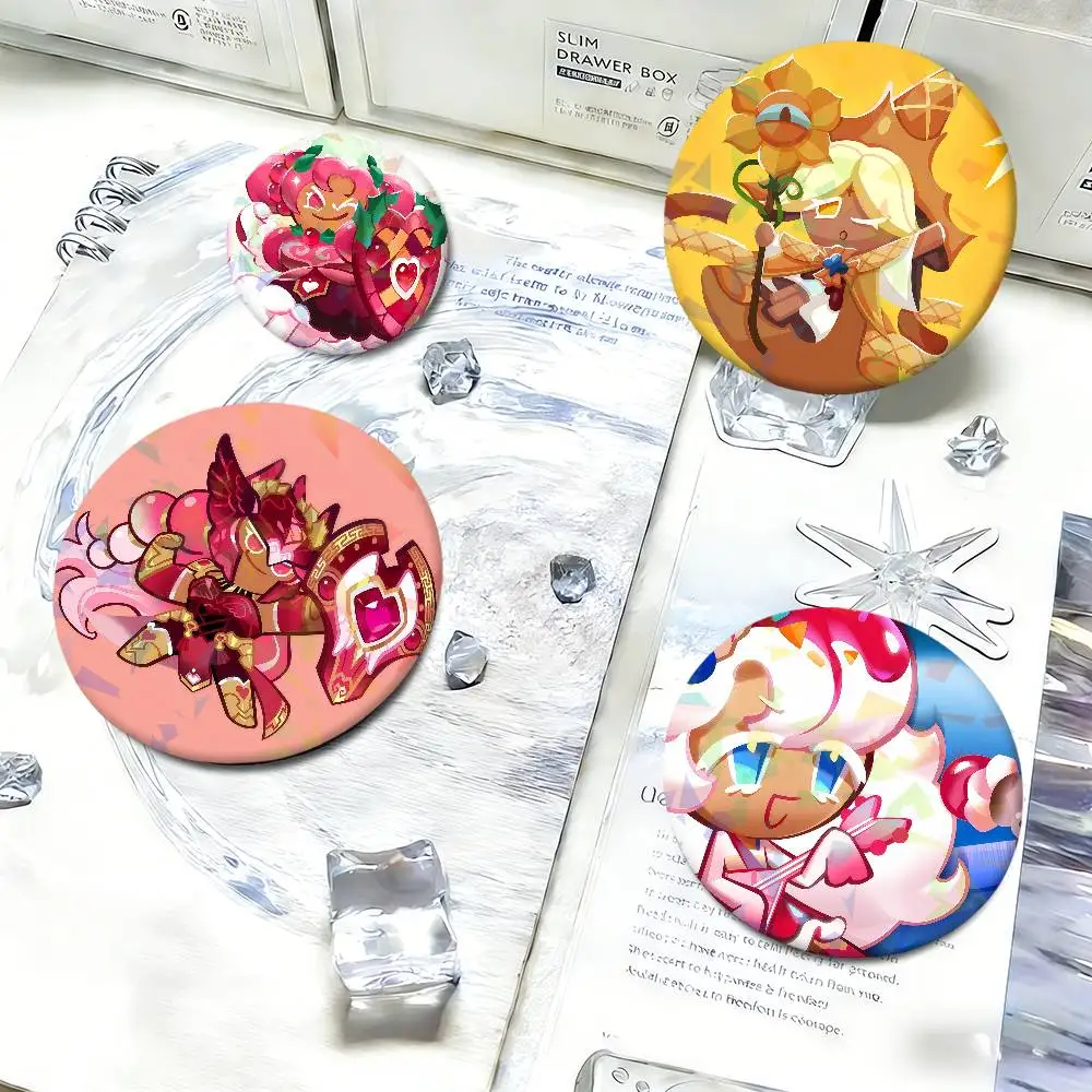 game cookie run k-kingdom Moonlight Cookie Round Pin Brooch Laser Badges Collect Gifts Cosplay Clothes Backpack Decor