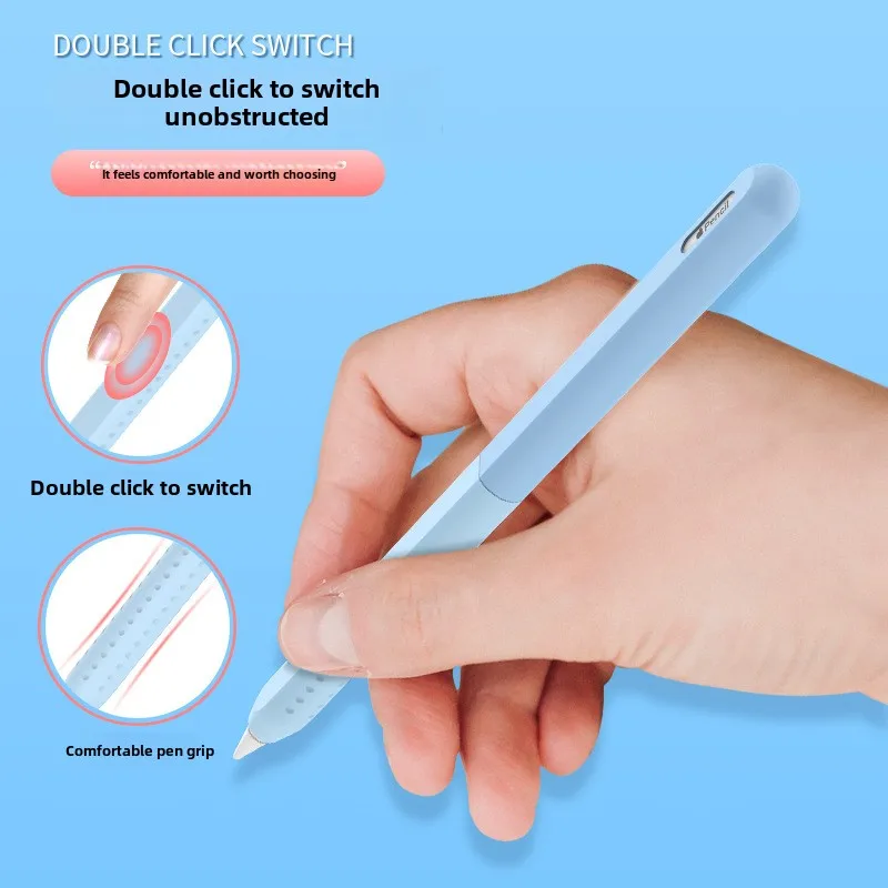 حافظة جديدة من السيليكون لهاتف Apple Pencil 2.0 Pro Stylus غطاء حماية ملون مضاد للانزلاق 2nd Gen Pencil 2.0 لا يؤثر على الشحن