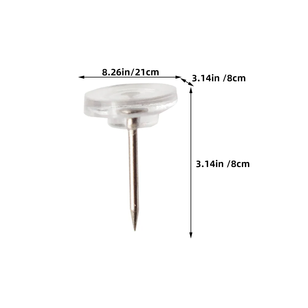 Chinchetas de corcho transparentes para oficina, chinchetas de pulgar transparentes, mapa, 100 piezas