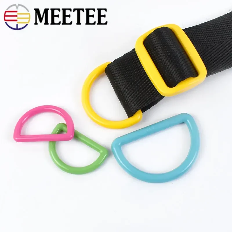 50Pcs Plastic D Ring Buckle 15-38mm Colorful Hook Clasp Connector Backpack Bag Strap Belt Luggage Webbing DIY Sewing Accessories