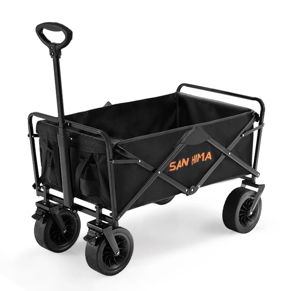 SAN HIMA 100KG Capacity Outdoor Garden Beach Trolley Fishing Folding Camping Cart Wagon Portable Collapsible Luggage Cart