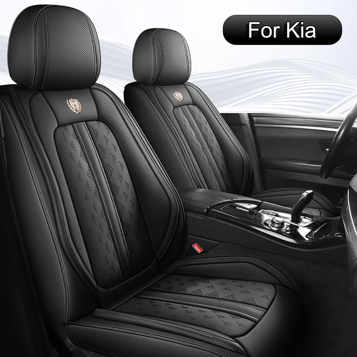 Car Seat Covers Full Set PU Leather, Fit For Kia Sportage, K4/Forte, Seltos, Niro, Sorento, Rio, Soul, K5/Optima, EV6, Spectra