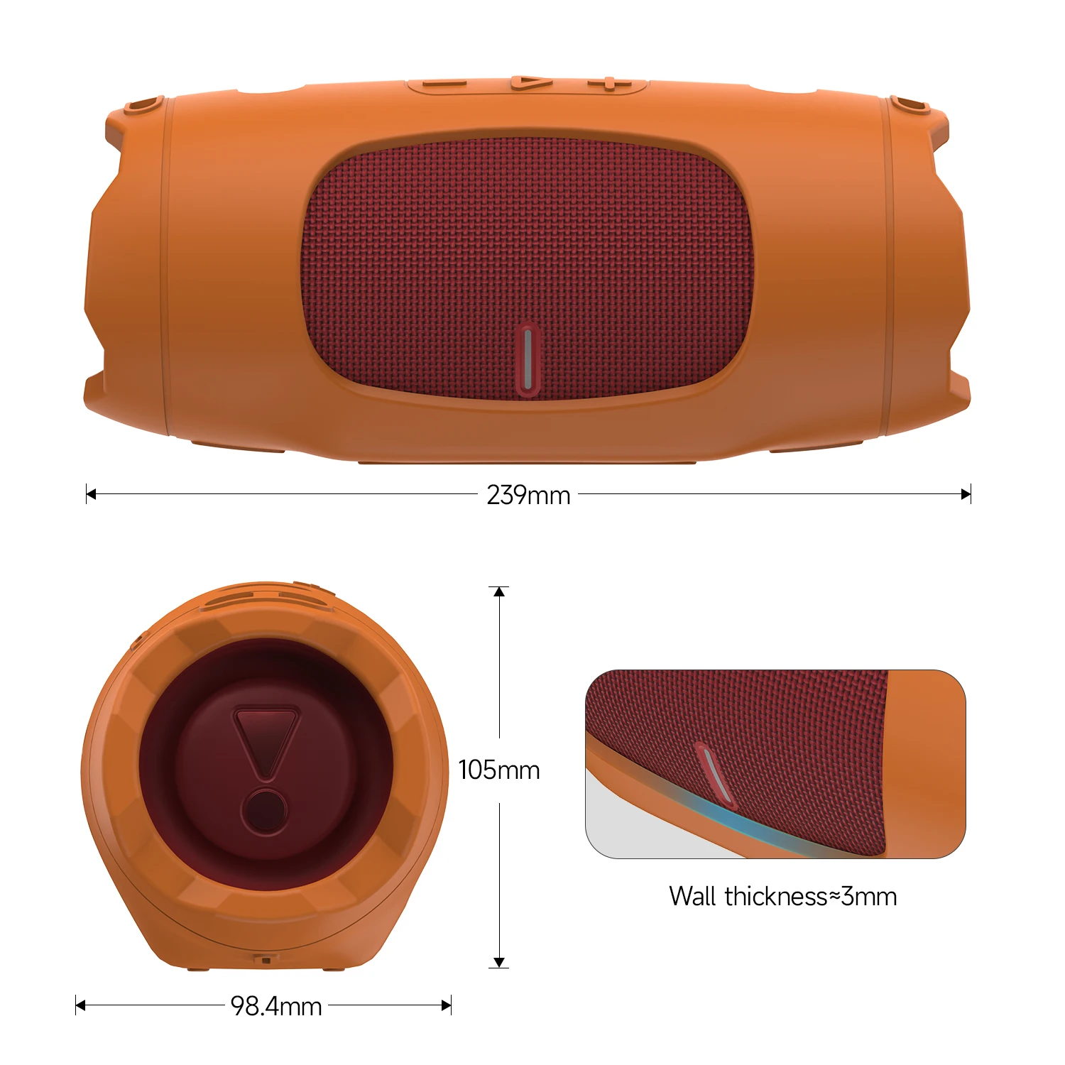 غطاء حماية من السيليكون لهاتف JBL Charge 6 مكبر صوت محمول مقاوم للماء للسفر جل ناعم من السيليكون حقيبة حمل مكبر الصوت