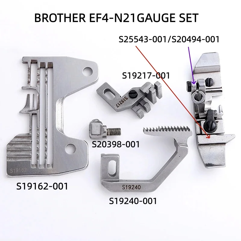 Q.X.YUN Sewing Machine For BROTHER EF4-N21 Machine Oversealing Machine Parts S19240-001/S19217-001 feed dog Gauge Set