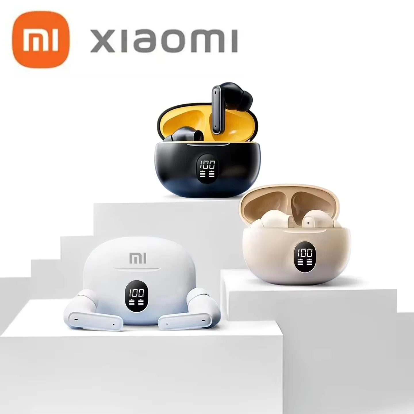 Беспроводные наушники XIAOMI 895B Bluetooth 5.3 с шумоподавлением ENC, LED-дисплеем заряда, TWS, спортивные, с микрофоном для смартфонов