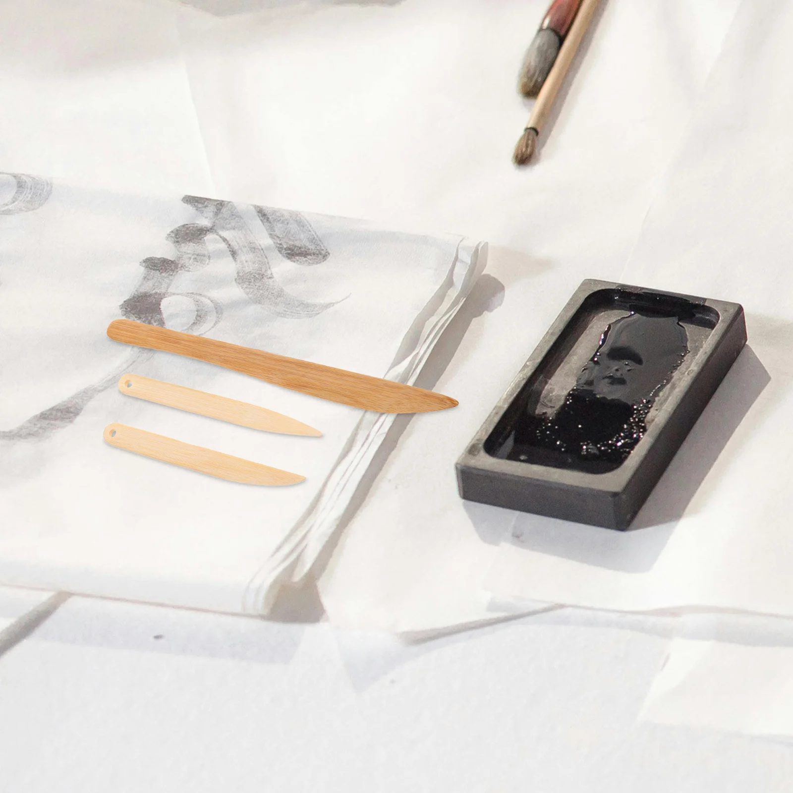 3 قطعة قاطع الورق الخشبي الصغير مقبض مريح على الطراز القديم لقطع الورق شوان صياغة الاستخدام المنزلي دقة حادة #3