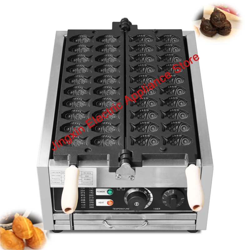 

Commercial New 20Pcs Big Eyes Small Fish Waffle Maker Mini Fish Shaped Waffles Iron Cake Taiyaki maker Machine Pan Equipement