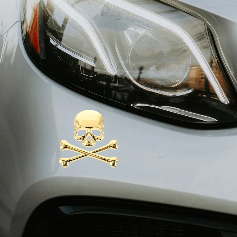 

2 Pcs Car Emblems Decals Sticker Hood Decoration Metal Automotive Badge Stickers