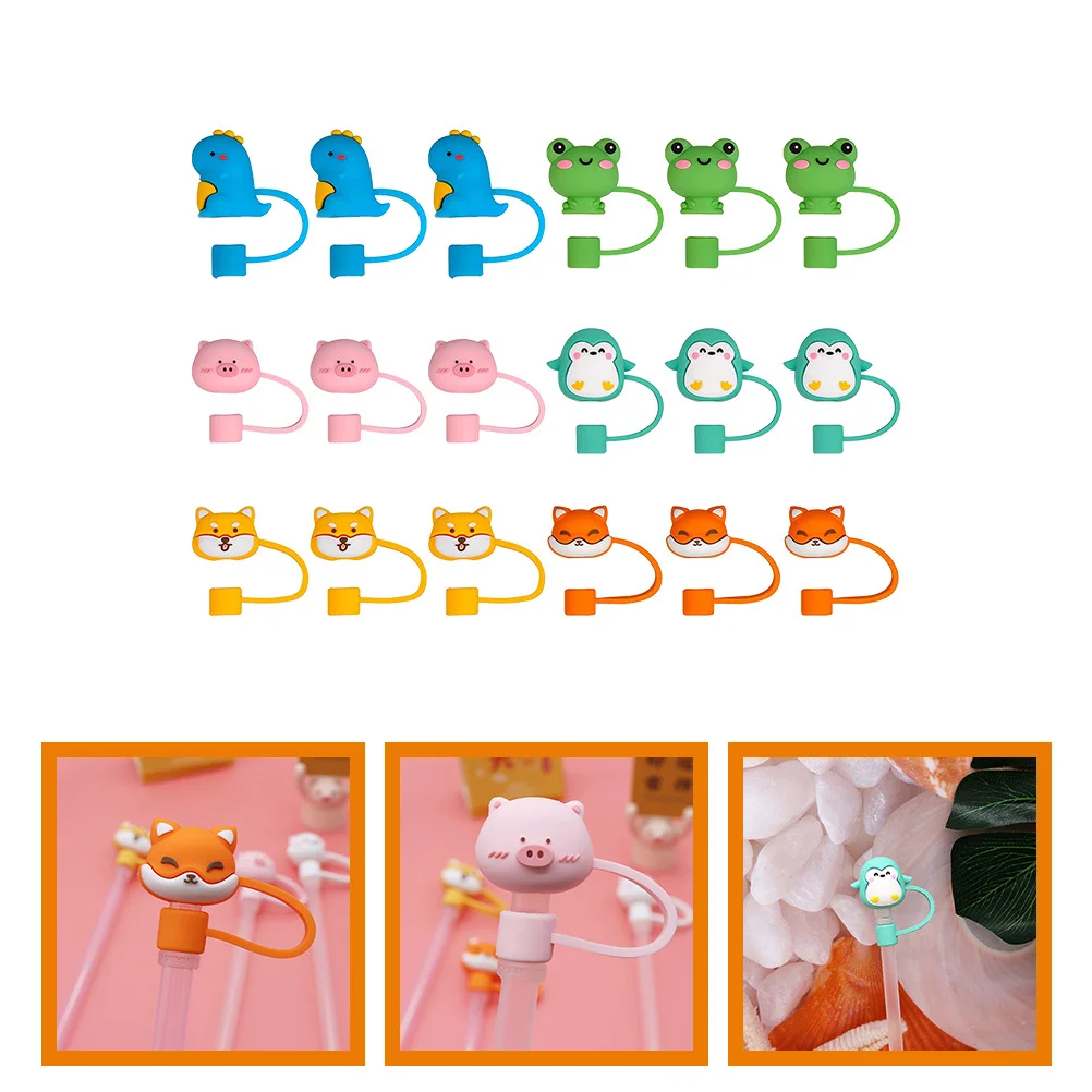 

18Pcs Silicone Straw Tip Covers Drinking Straws Amusing Plug Space Saving Straw Covers Cap Drinking Accessories