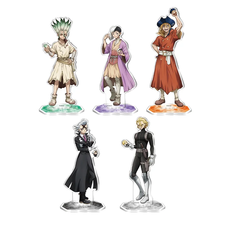 15cm Dr.STONE Acrylic Stand Senku Tsukasa Ryusui Chrome Anime Figure Room Decor Collectible Ornament Gift Keychain