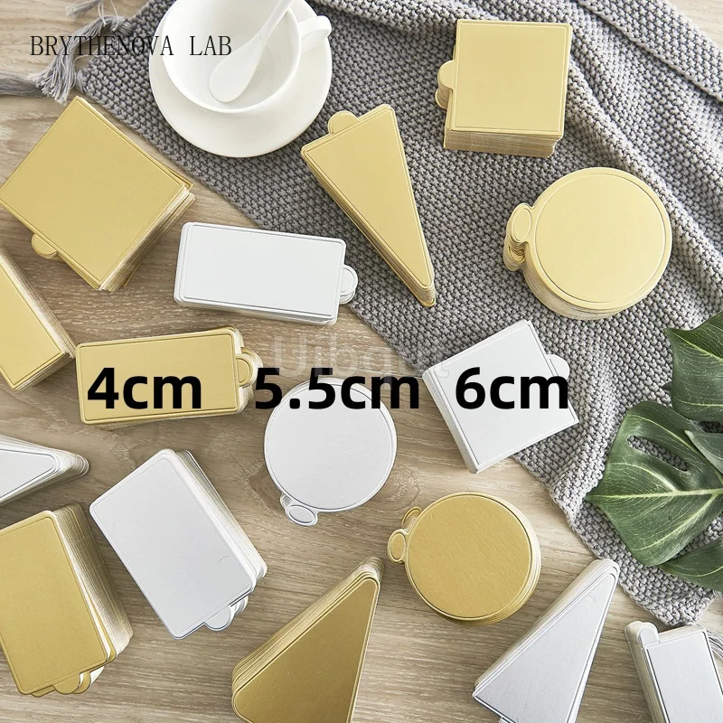 50 pcs set Golden silver Chocolates Mousse Mat Bottom Foam Base Cake Boards Paper Shape Dessert Christmas Cake Decoration Tools