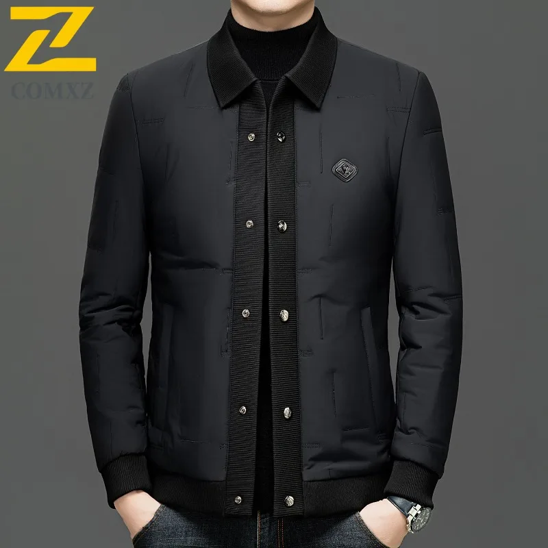 COMXZ New Lightweight Padded Jackets Men Winter Luxury Trendy Thick Warm Shorts Puffer Jacket Designer Windproof Cotton Parka