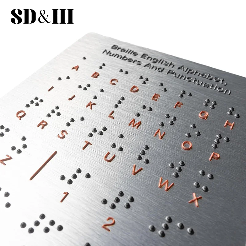 Braille Alphabet And Numbers Learning Tool - Durable Metal Tactile Bump Reading Floor-Mounted Eco-Friendly Lightweight