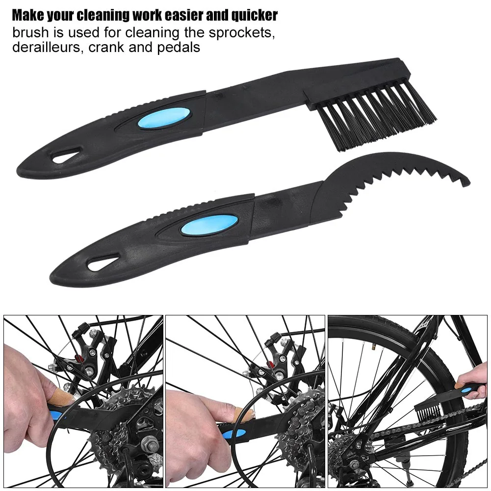 

2pcs Bike Accessory Bike Washing Brushes Bike Chain Crank Sprocket Cleaning Tool Washing Brushes Tackle Kit Accessory