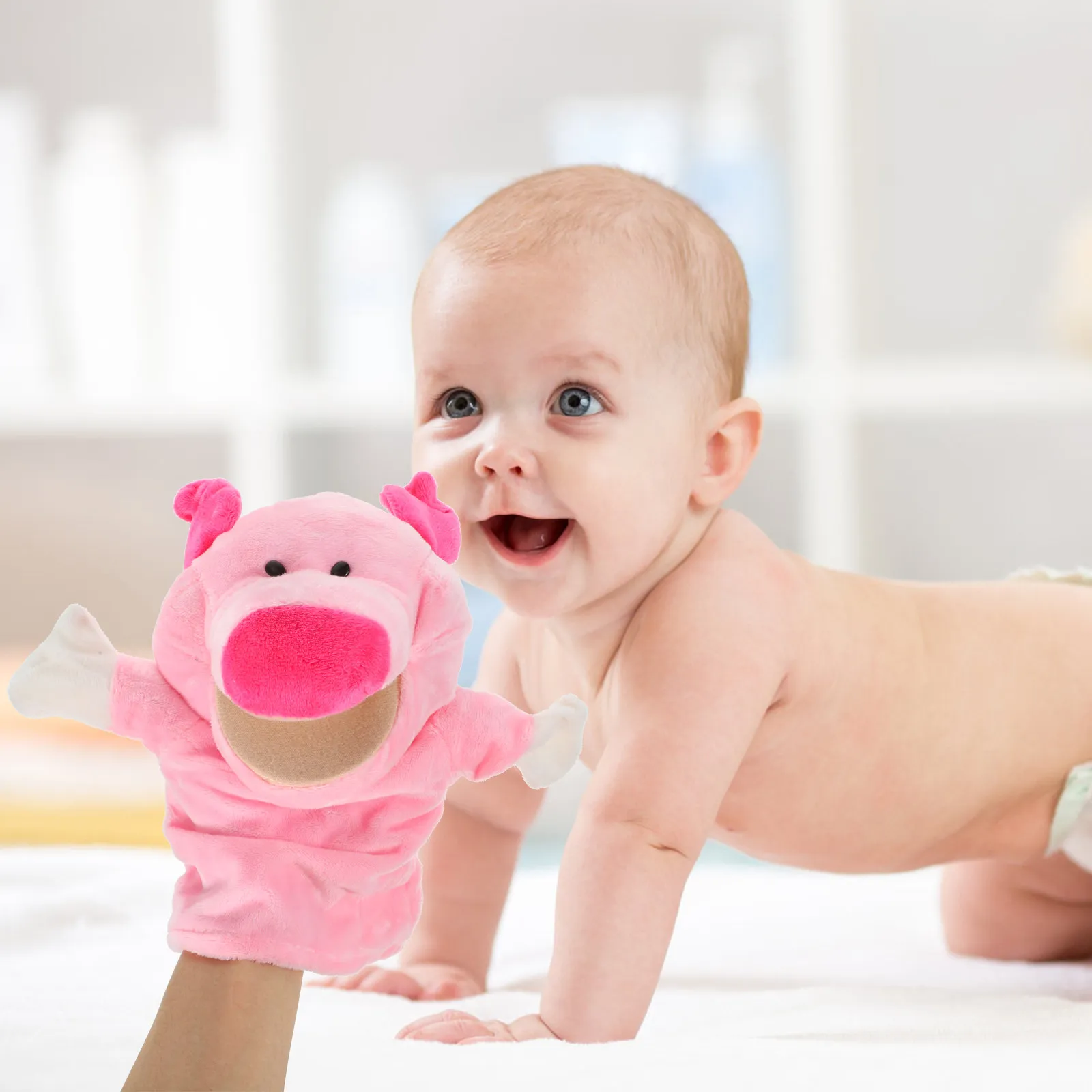 

Baby Hand Puppet Cartoon Pig Animals Hand Puppet for Kids Interactive Storytelling Educational Fun Puppets for Toddlers