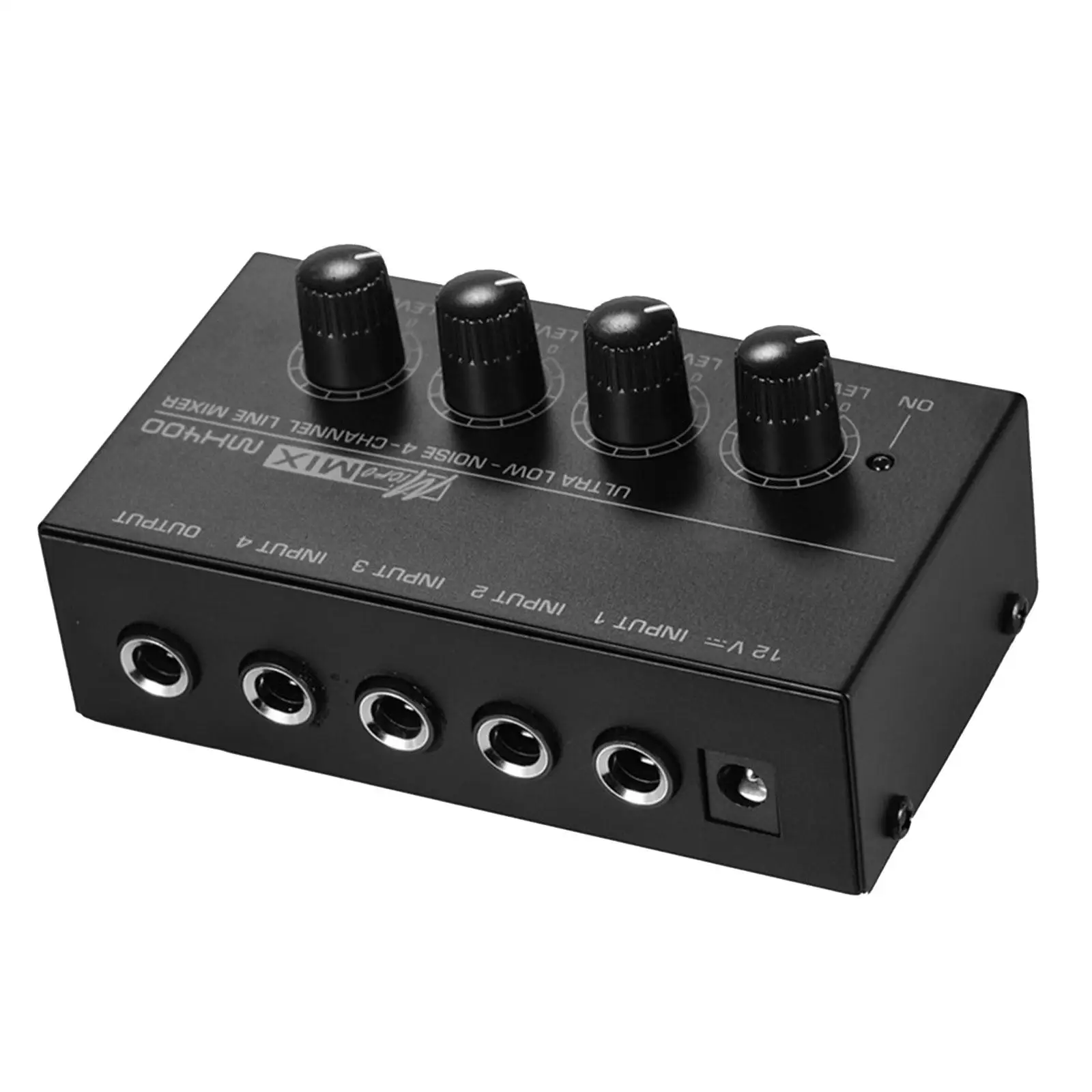 4 Channel Audio Mixer Mini Equalizer Music Recording Equipment Digital DJ for Small Clubs Outdoor Home Guitars Keyboards