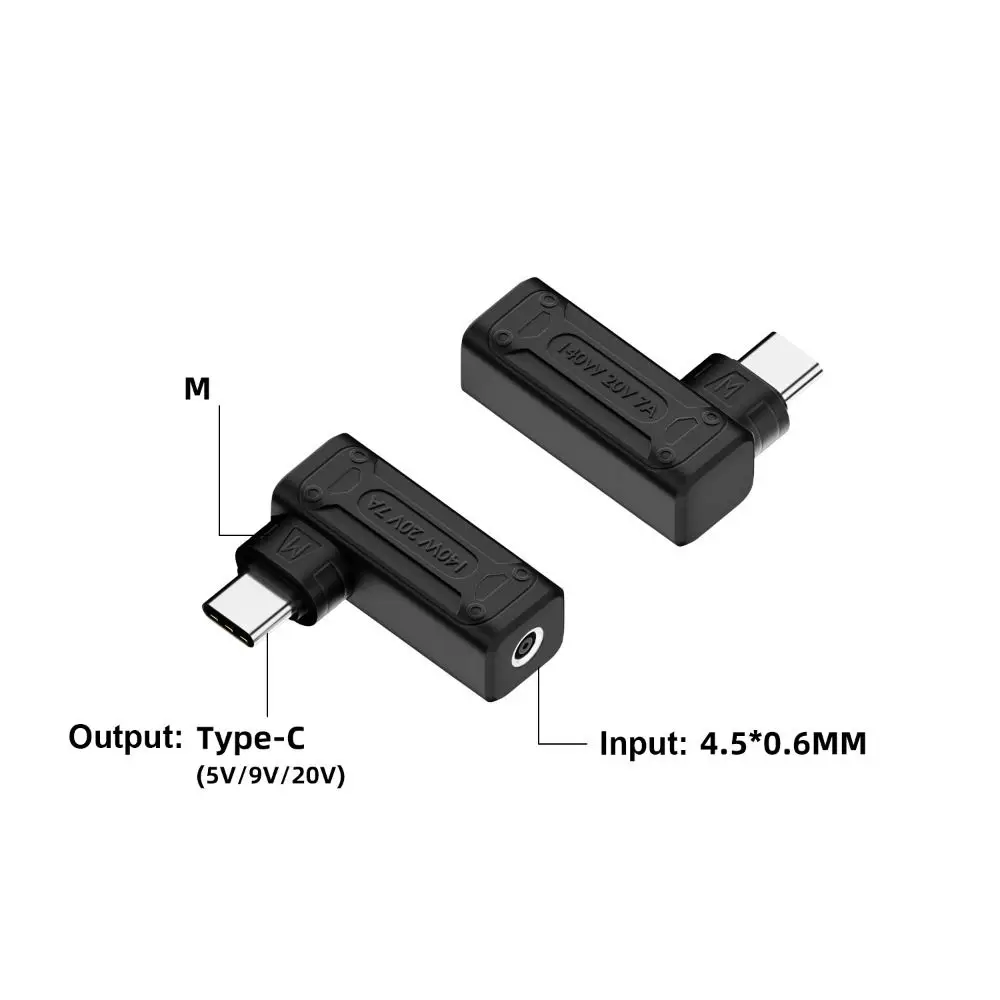 PD 140W DC to Type C Converter 5/9/20V Square Mouth Laptop Charging Plug 5.5X2.5 7.4X0.6 Tablet for Lenovo/HP/Dell