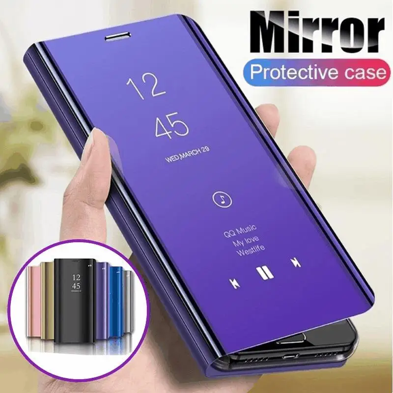 Smart Mirror Flip Phone Case For Xiaomi Redmi Note 11 10 9 8 Pro 7 6 9T 8T 10X 9C 9A 7A 8A POCO M3 M4 Pro X3 Leather Stand Cover