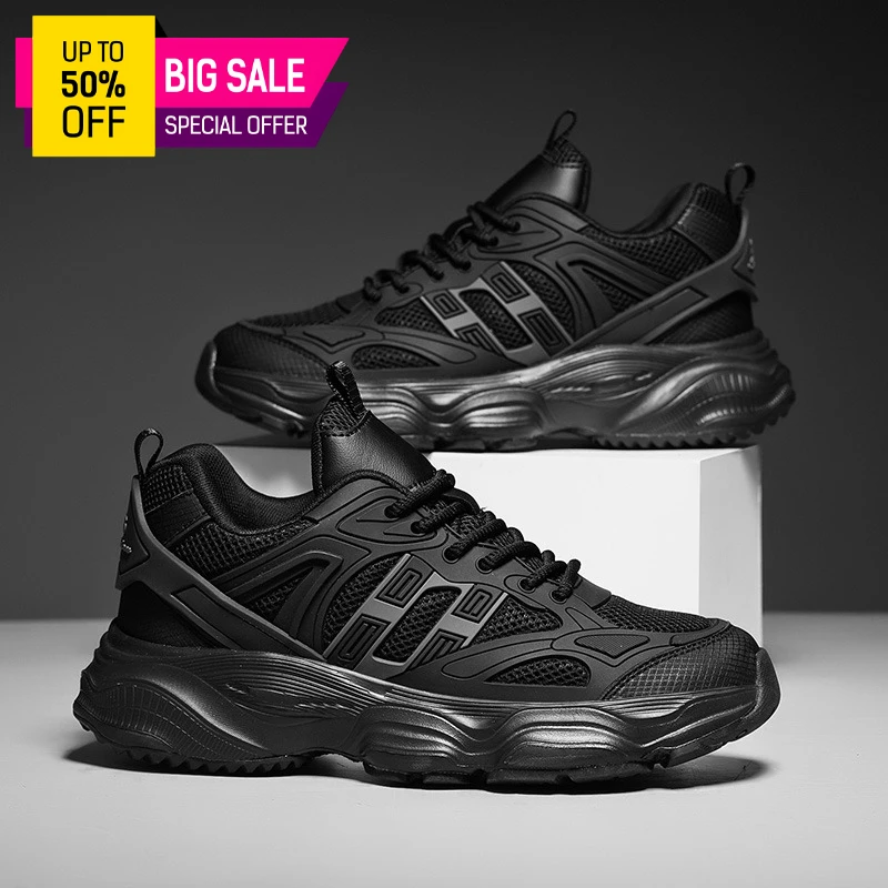 

Мужские повседневные кроссовки 2026: Новые модные кроссовки из искусственной кожи для бега, ходьбы и спорта, с толстой подошвой, для зала