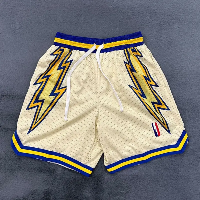 

Warriors Curry Thompson Mesh Basketball Shorts Sports Summer Training Quick-Drying Fitness Over-Knee Loose Pants