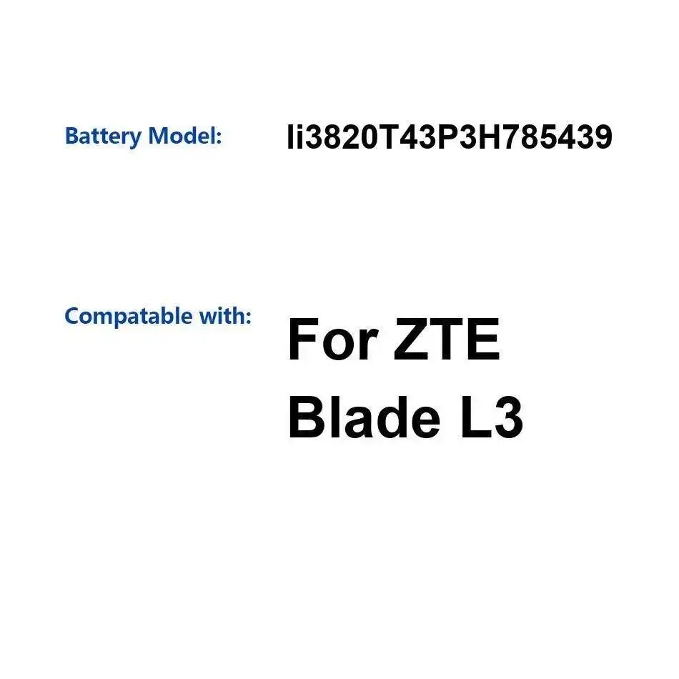 

Li3820t43p3h785439 Безопасный долговечный аккумулятор мобильного телефона 2000 мАч для Zte Blade L3