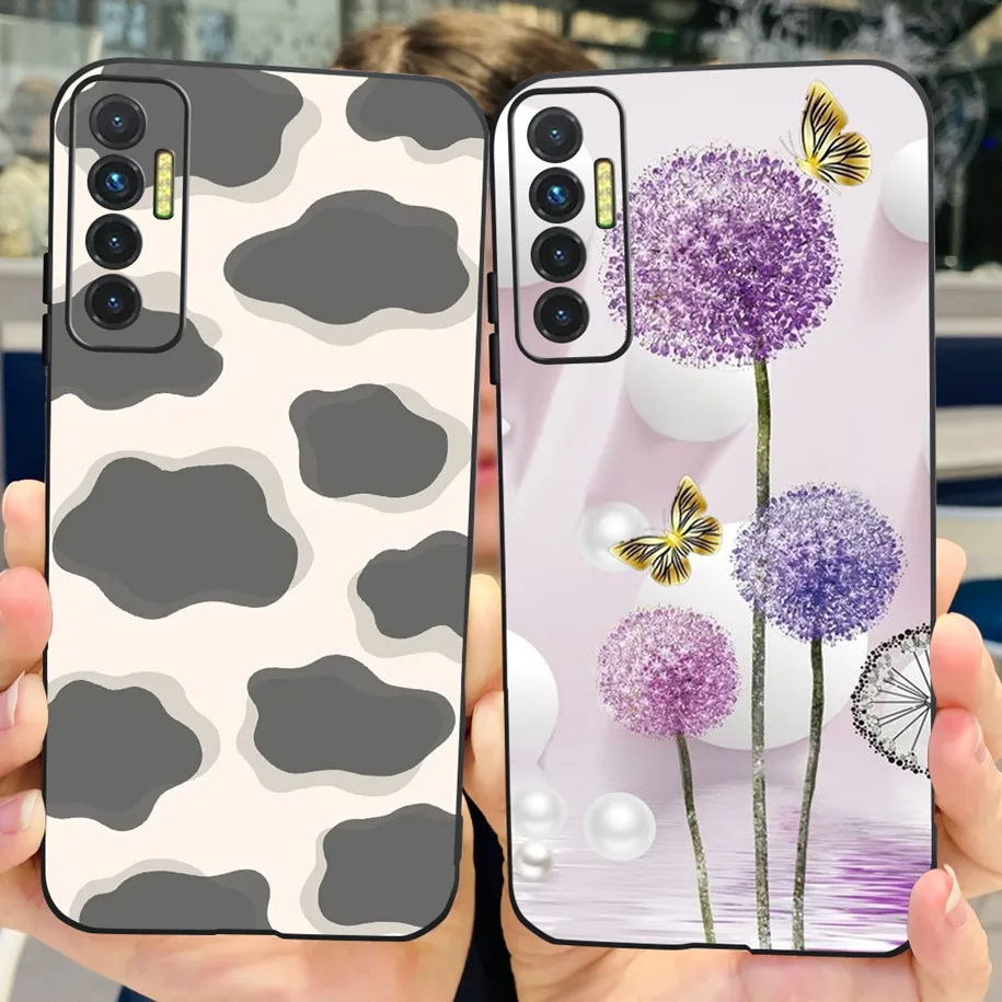 For Funda Tecno Camon 17P 2021 Case Black Silicone Soft TPU Back Cover For Tecno Camon 17 Pro 17 P Camon17P Phone Fundas Leopard