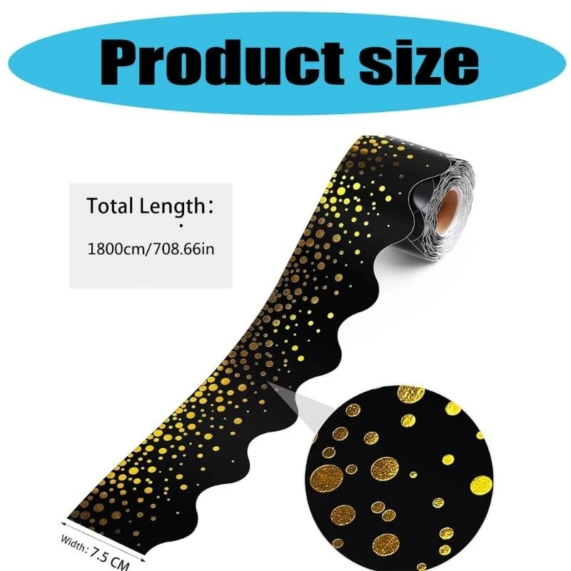Золотая фольга точка граница отделка наклейка на границу доски 59 футов границы доски объявлений