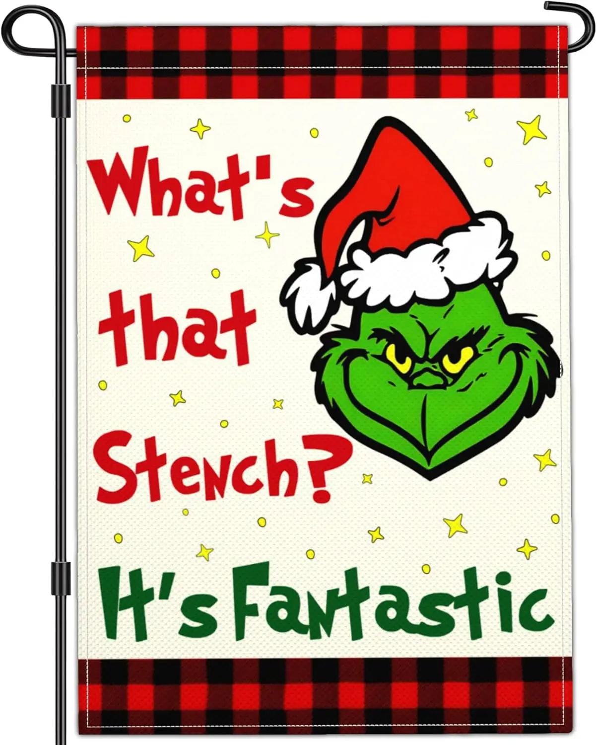 Merry Grinchmas Garden Flag Christmas Garden Flags for Outside 12x18 Double Sided Christmas Vacation Decorations Outdoor Yard Si