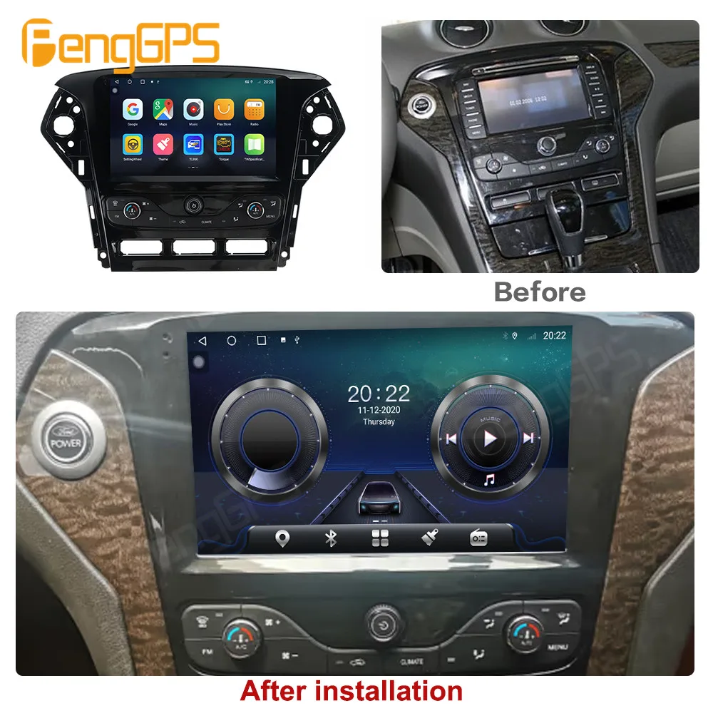 Android 13 2 Din Car Radio For Ford Mondeo Wins 2012-2014Stereo Multimedia Video Player Head Unit Navigation GPS CarPlay