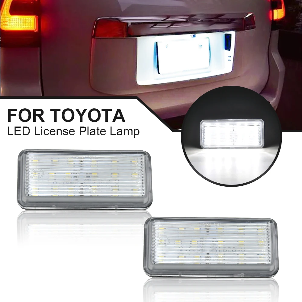 

For Toyota Land Cruiser 100 120 Prado Land Cruiser 200 Reiz 4D Mark X 2pcs Error Free LED Car Number License Plate Light