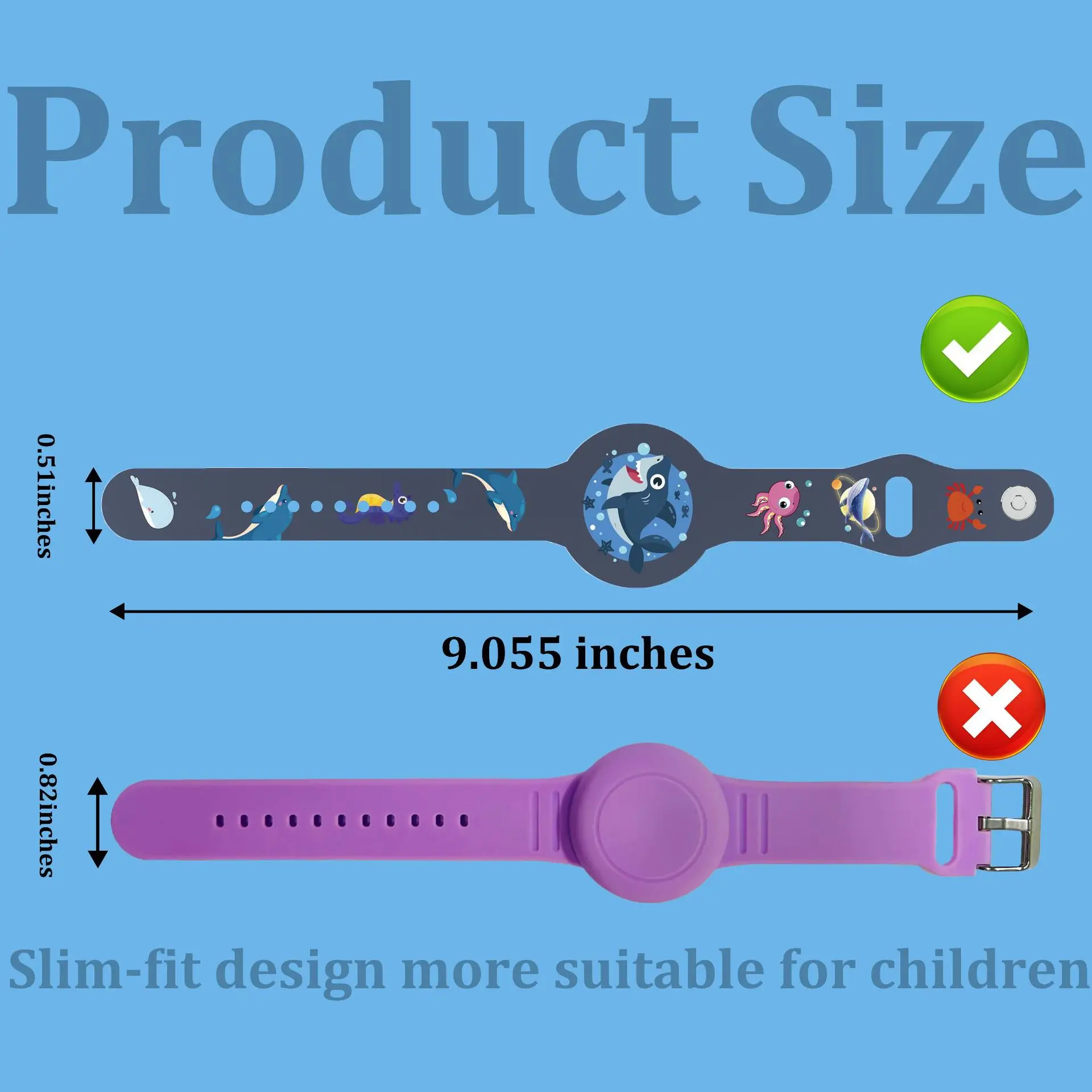 Waterproof Silicone Wristband Bracelet Compatible with Apple AirTag, Kids Anti-lost Watch Band Protective Case for Apple AirTag