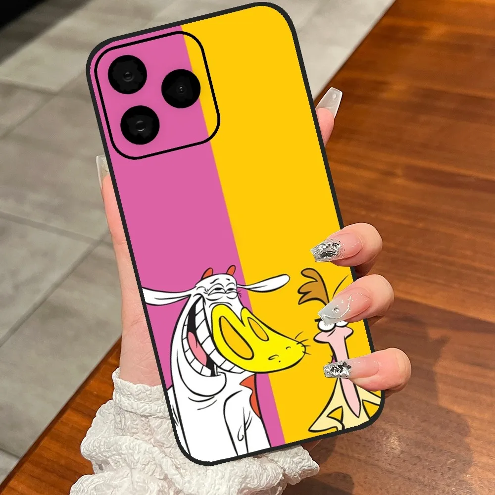 cartoon C-Cow and Chicken Phone Case For iPhone 8 15 Plus 11 12 13 Pro Max 14 14 15Pro Max