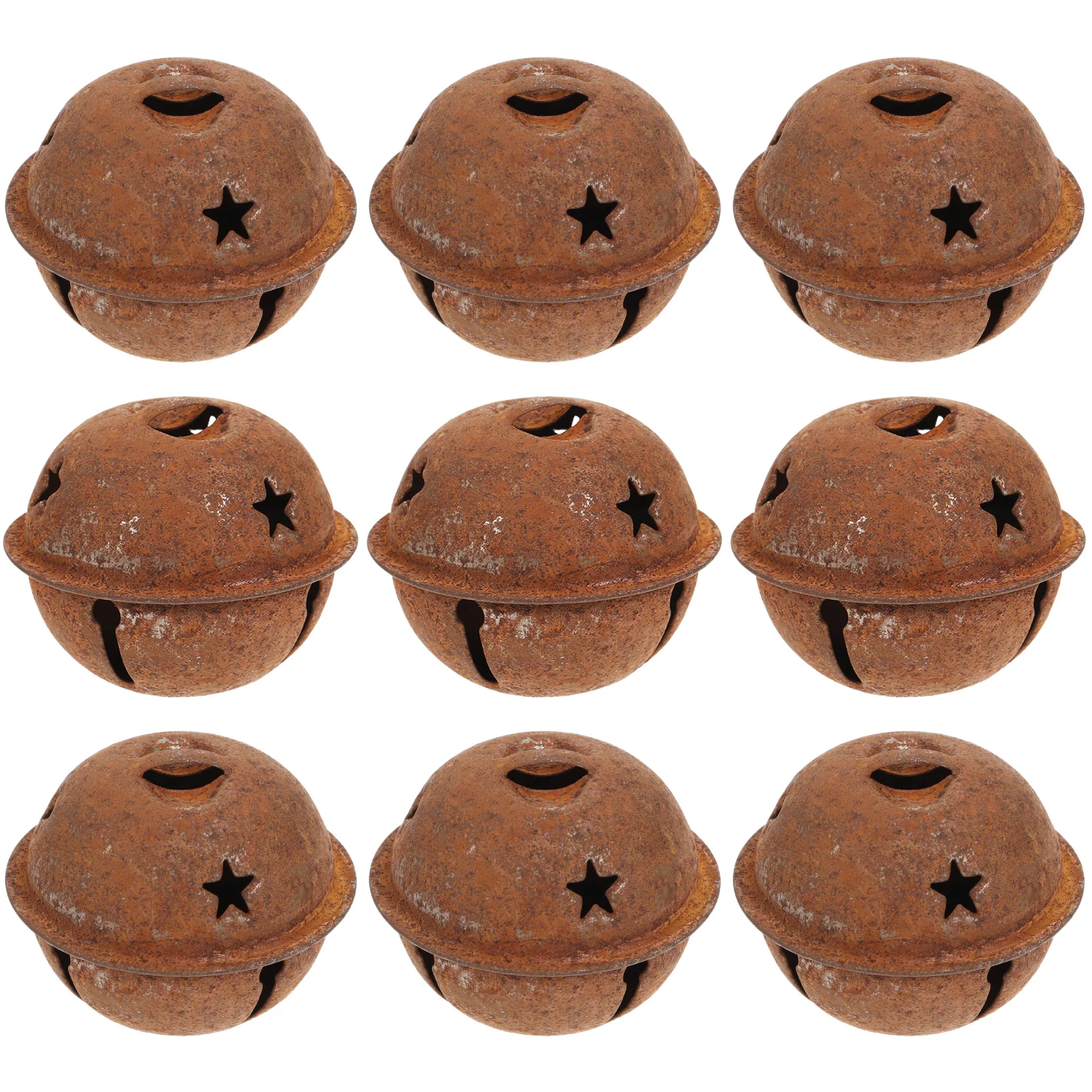 

24Pcs Rusty Metal Christmas Bells Set Crisp Sound Jingle Bells for Tree Wreath DIY Crafts Holiday Decoration Gift