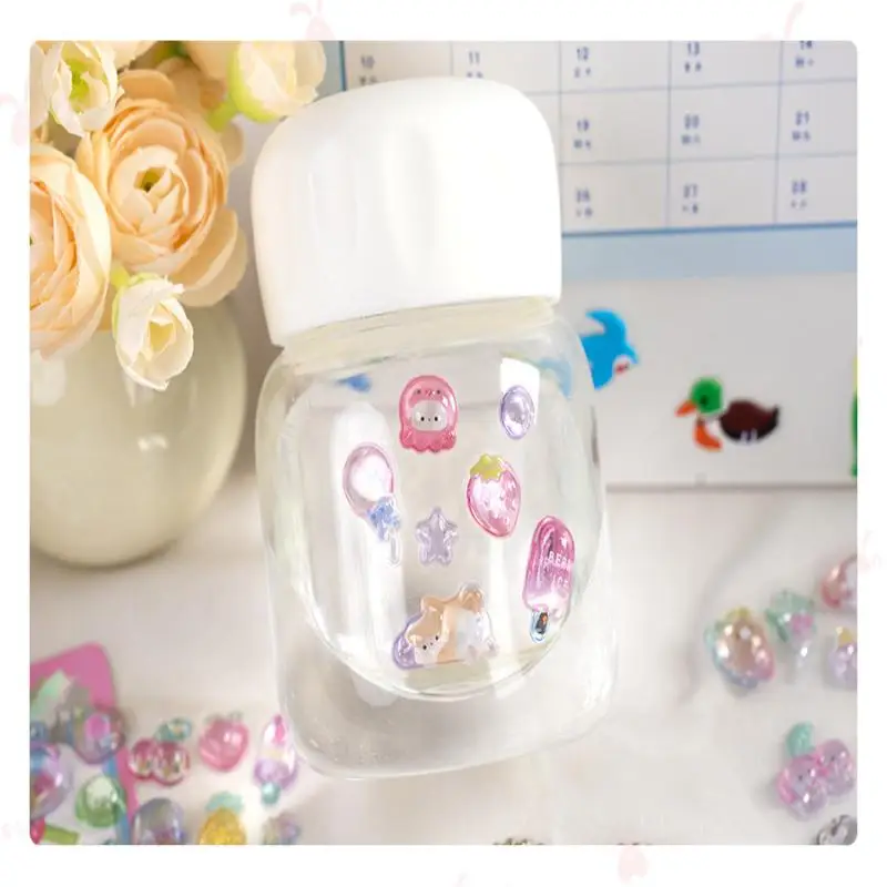 3d alívio geléia adesivos dos desenhos animados animal adesivo doces fantasma coelho adesivos estéticos diy caso de telefone diário papelaria adesivo