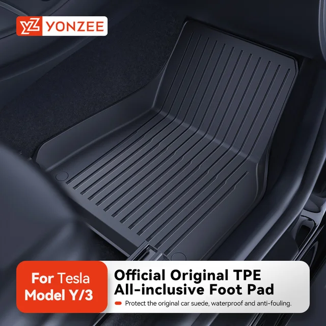 Dywaniki samochodowe YZ TPE do Tesla Model 3 Y Highland Juniper 2019-2026, zestaw dywaników bagażowych, całoroczne, wodoodporne, antypoślizgowe dywaniki do bagażnika.