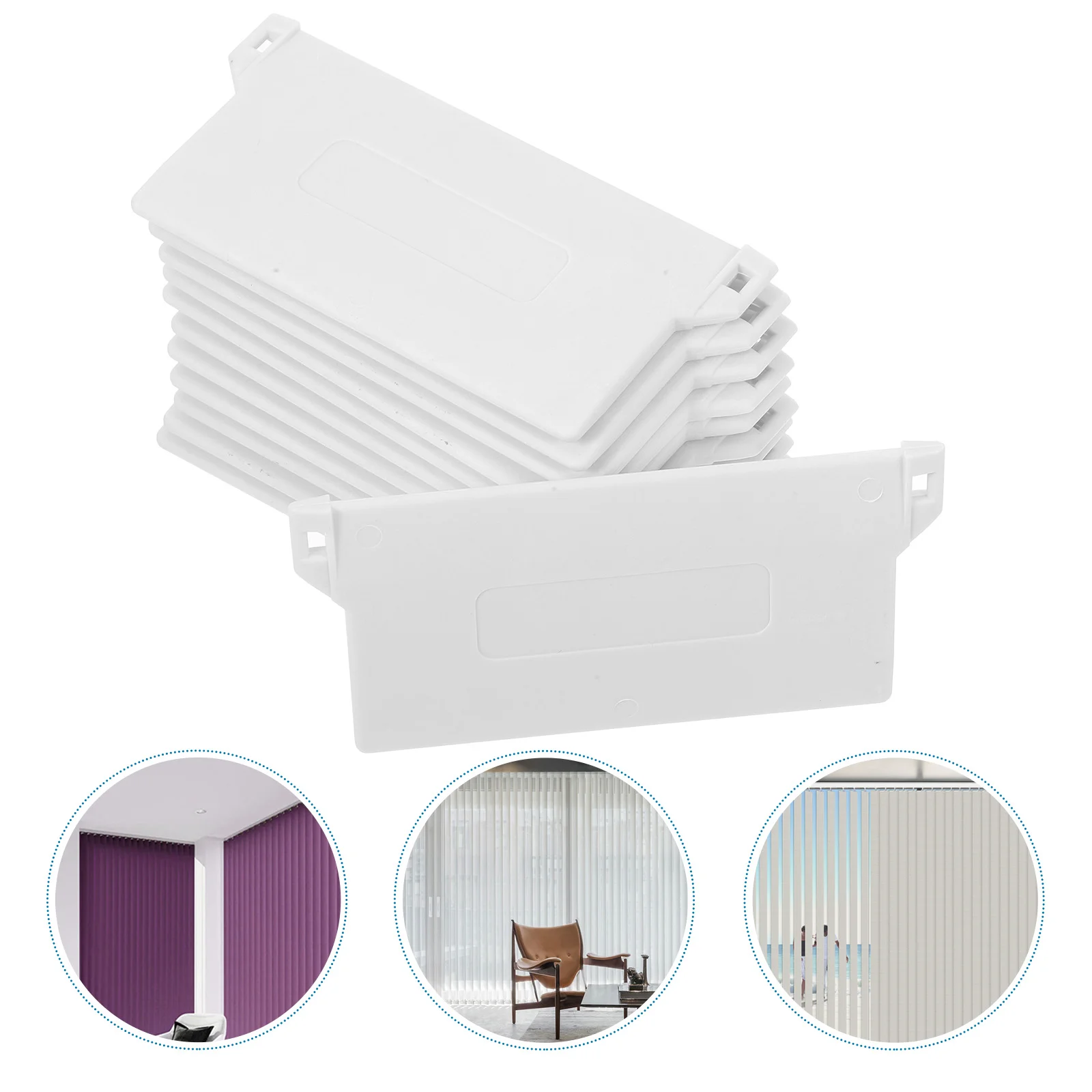 12 Pcs Vertical Blind Bottom Plates 89mm Width Plastic Fits Slats Adding Weight Keeps Straight Curtains Accessories