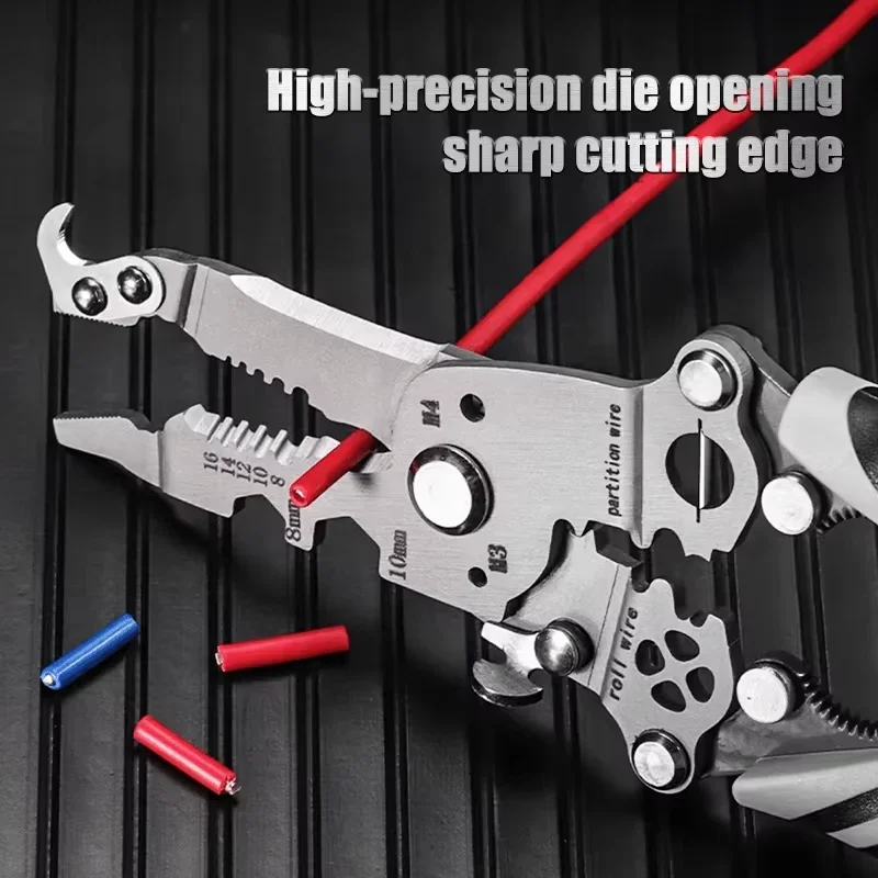 2024 New Upgrade Multifunctional Folding Wire Stripper-Professional Electrician Tool Portable Small All-In-One Pliers