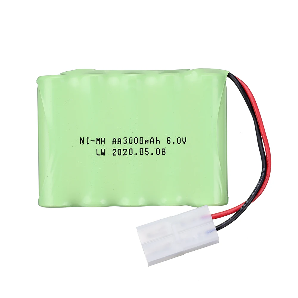 6V 3000mAh akumulator z ładowarką dla samochodów RC czołgi roboty armatnie łodzie 6v NiMH bateria 3000mah 6v ładowalny akumulator