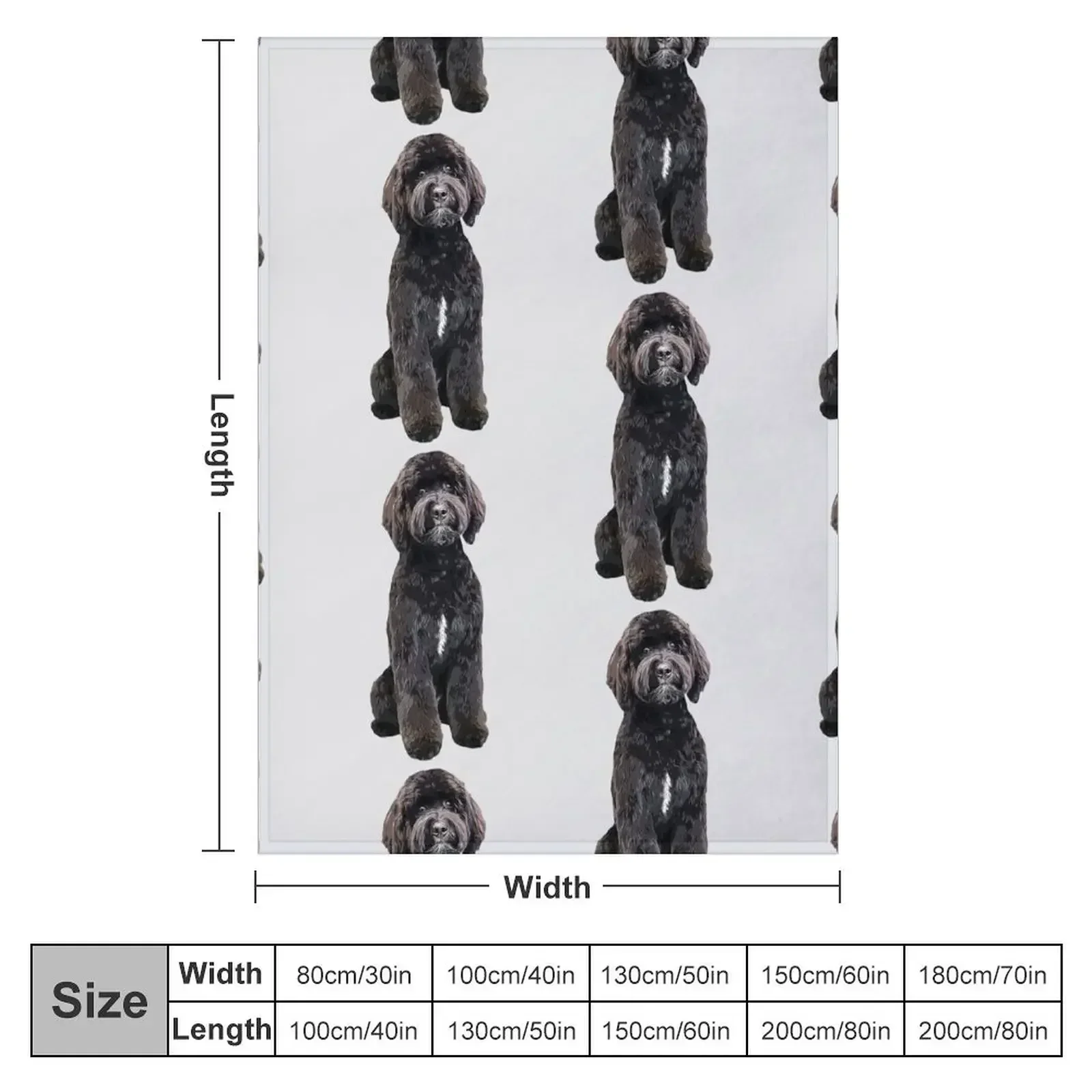 Black Labradoodle Goldendoodle Throw Blanket couch cozy soft plush fuzzy picnic outdoor blanket
