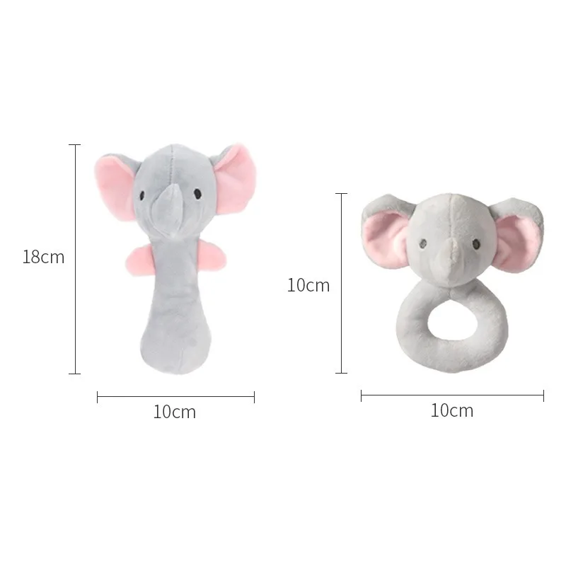 New Baby Rattle Toys Cartoon Animals Plush Infant Hand Ring Bed Toys for Newborn 0-24 Months Toddler Early Educational Toy