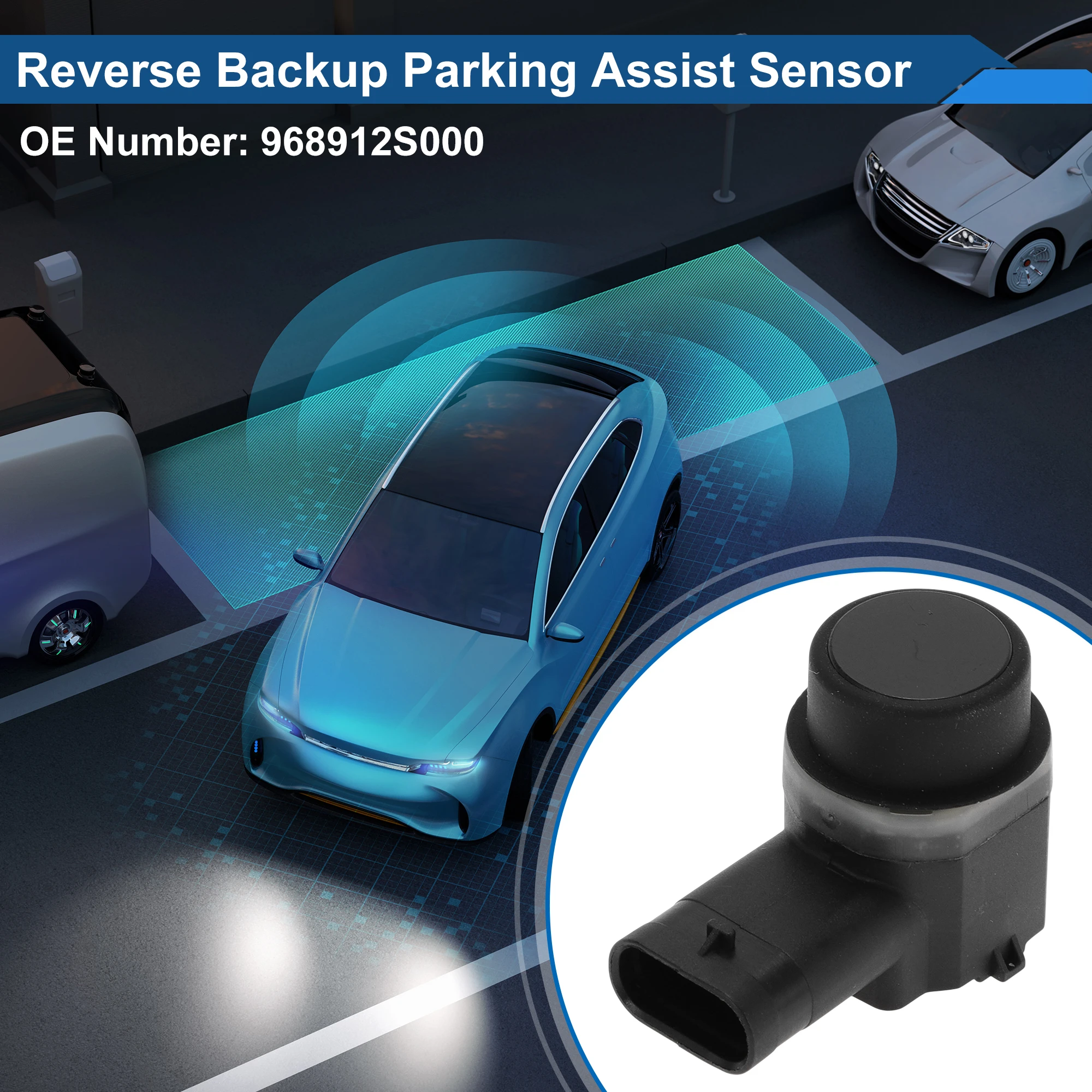 UXCELL No.968912S000 Reverse Backup Parking Sensor for Hyundai Santa Fe 2013-2016 Black