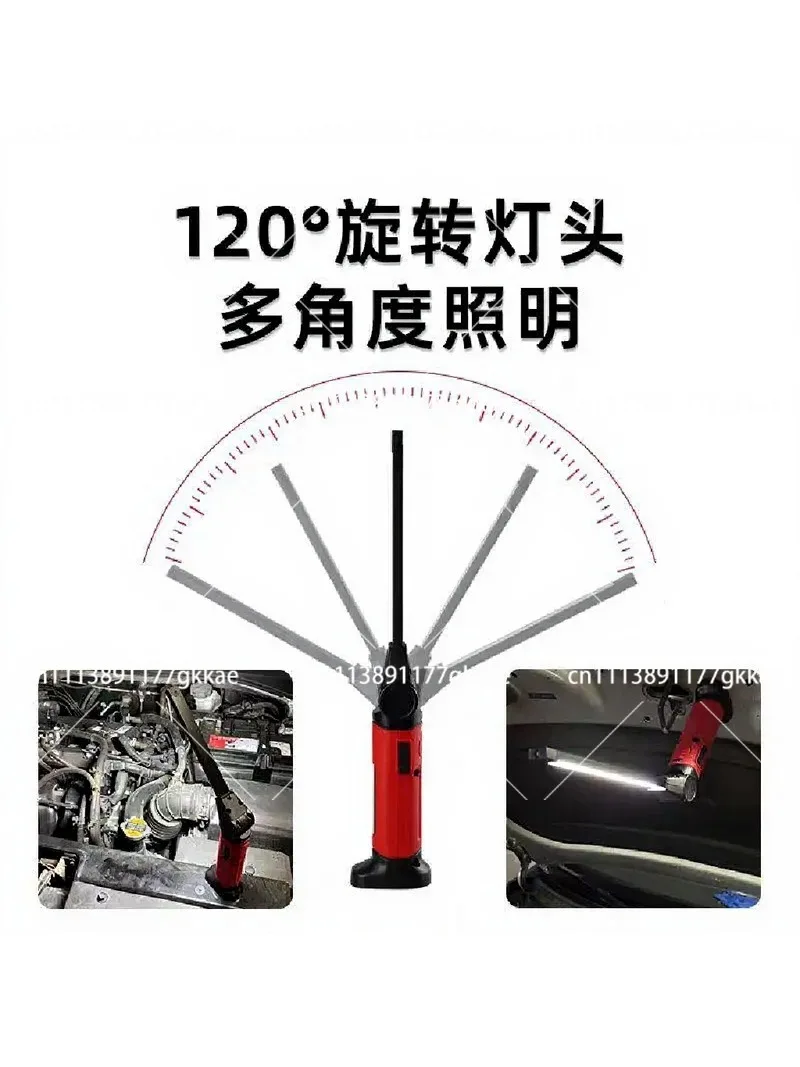 Rechargeable LED Work Light with Magnetic Base & Hook 6500K Dual Light Source for Auto Repair