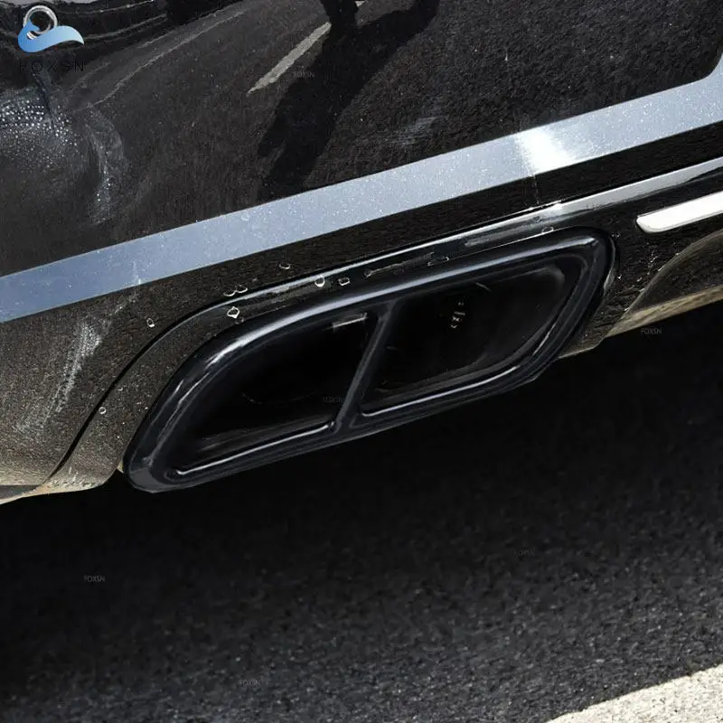 Stainless Steel Car Accessories Muffler Exhaust Pipe Tail Throat Cover Trim For Volvo S60 2020 S90 V90 2016 2017 2018 2019 2pcs