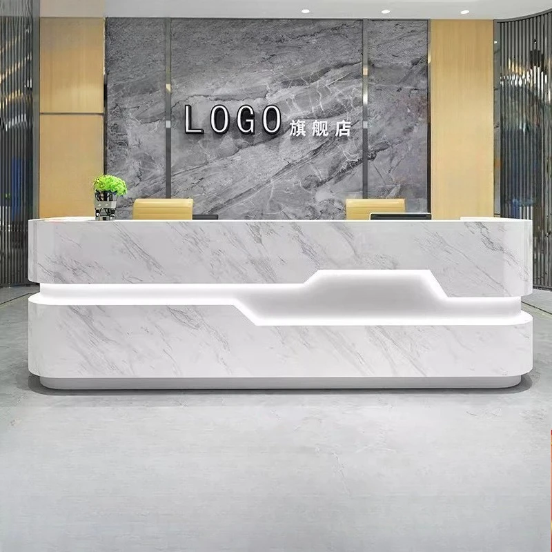 

Nordic Luxury Simple Salon Reception Desk Cool Professional Recepcja Commercial Furniture Modern Commercial Bar Counter Classic