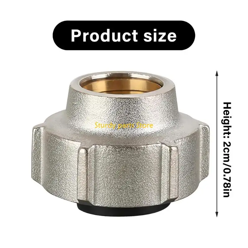 97qc 2pcs 15mmx3/4inch نظام التدفئة ضغط تركيب أنبوب النحاس النحاس أنبوب الجوز محول خرطوم تركيب محول