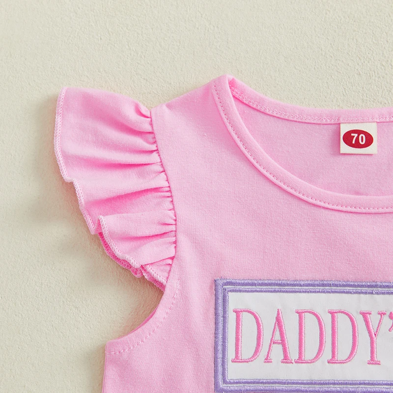 Adorabile set di top e pantaloncini con maniche a volant e stampa floreale per neonata con fascia per capelli con fiocco, completo da 3 pezzi per l'estate