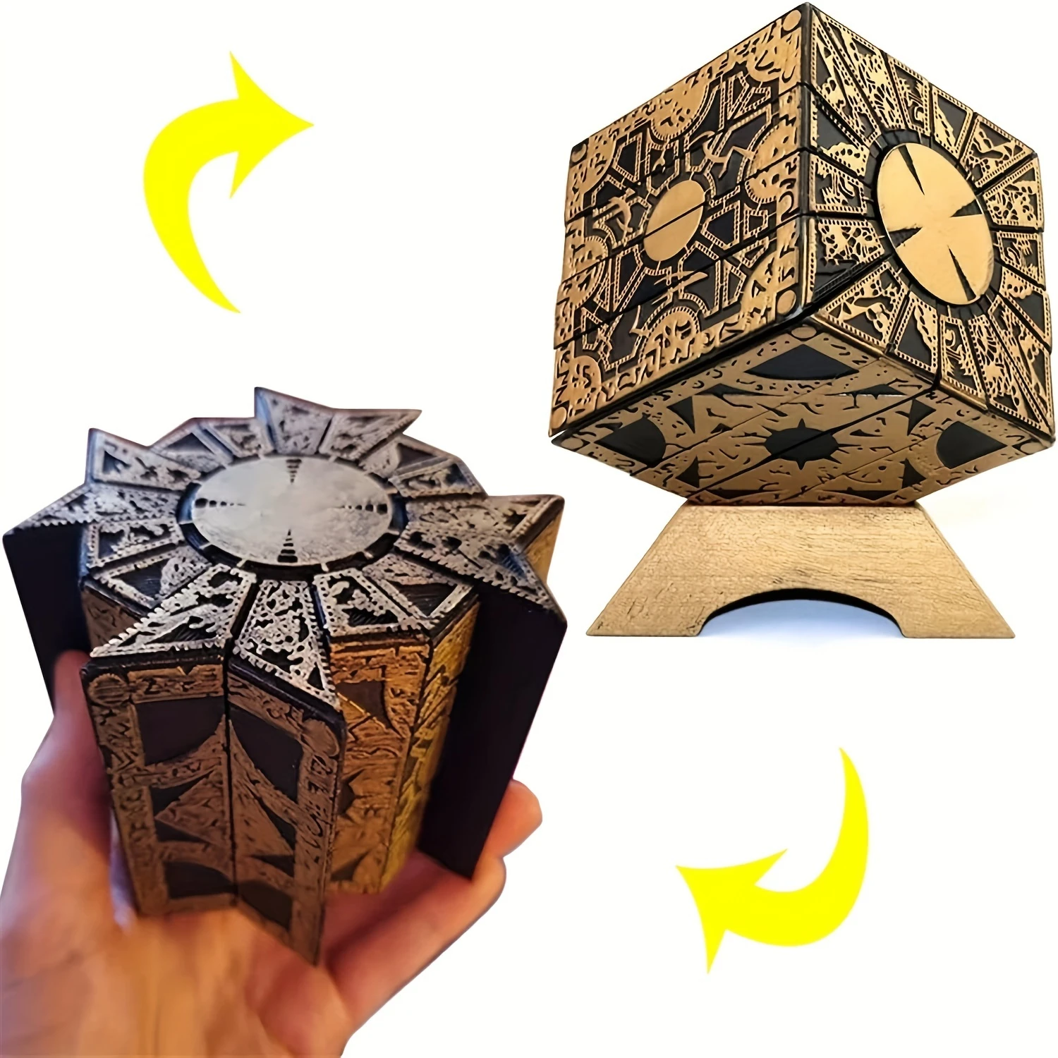 Enthralling Horror Puzzle Box - Intricately Removable & Rotating Design - A Thrilling Novelty Gift for Couples with Stable Displ