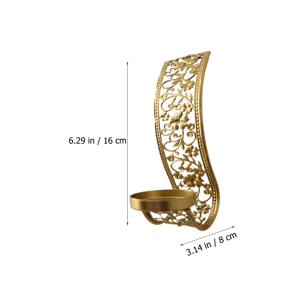

2 Pcs Hollow Wall Decoration Candlestick Holder Metal Wall Mounted Decorative Holder for Home Living Room Wedding Party